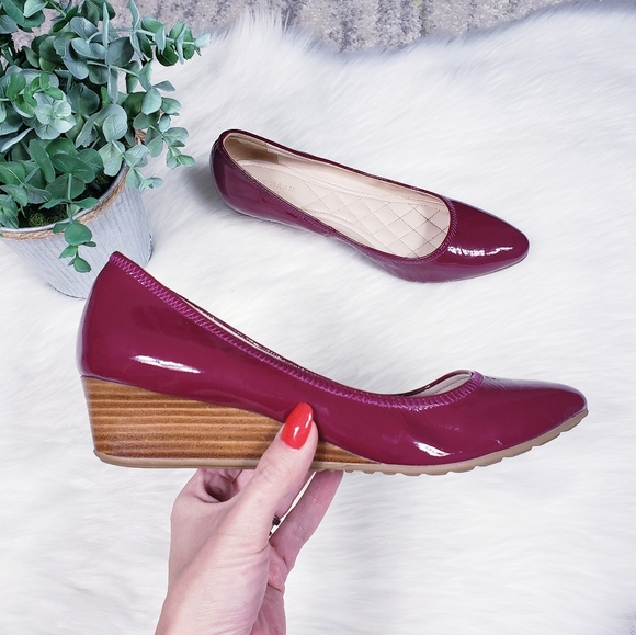 Cole Haan Shoes - Cole Haan patent leather wedge pumps